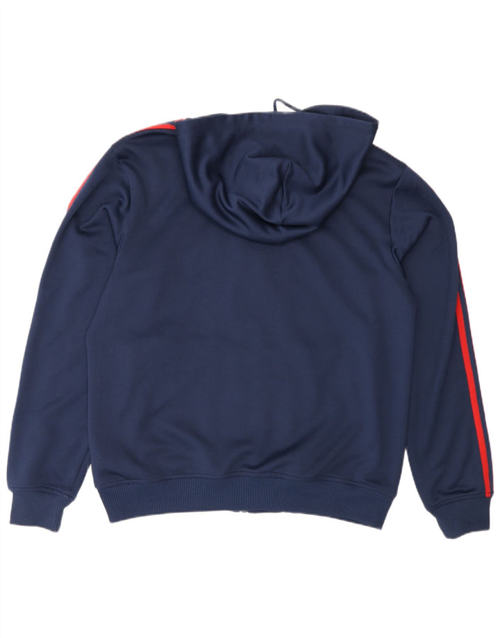 Adidas Herre grafisk hættetrøje med lynlås, medium marineblå polyester