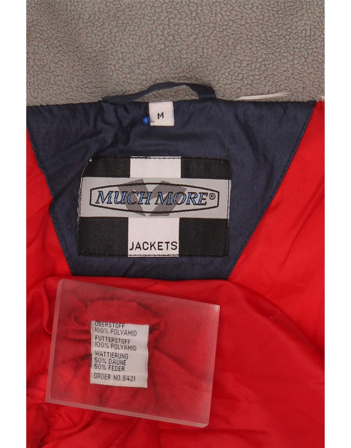 Meget mere Herre grafisk polstret jakke UK 38 Medium Navy Blue Colourblock