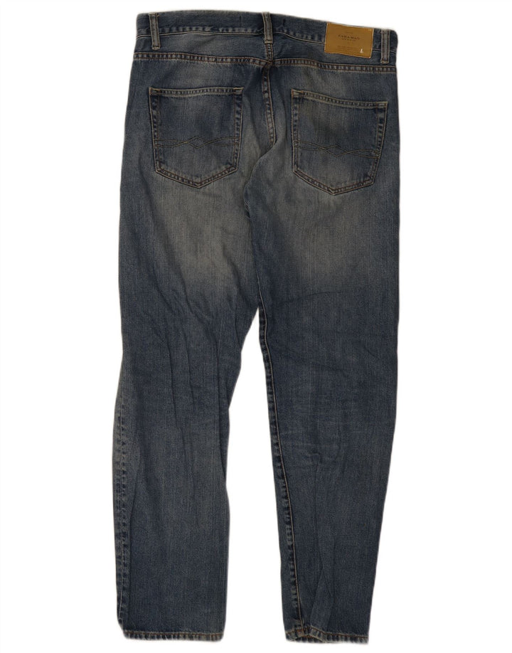 Zara Herre Distressed Slim Jeans EU 42 Large W32 L30 Blue
