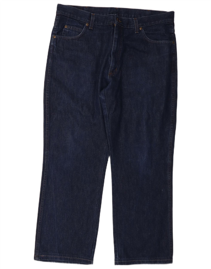 Wrangler Herre Regular Fit Straight Jeans W38 L27 Marineblå Bomuld