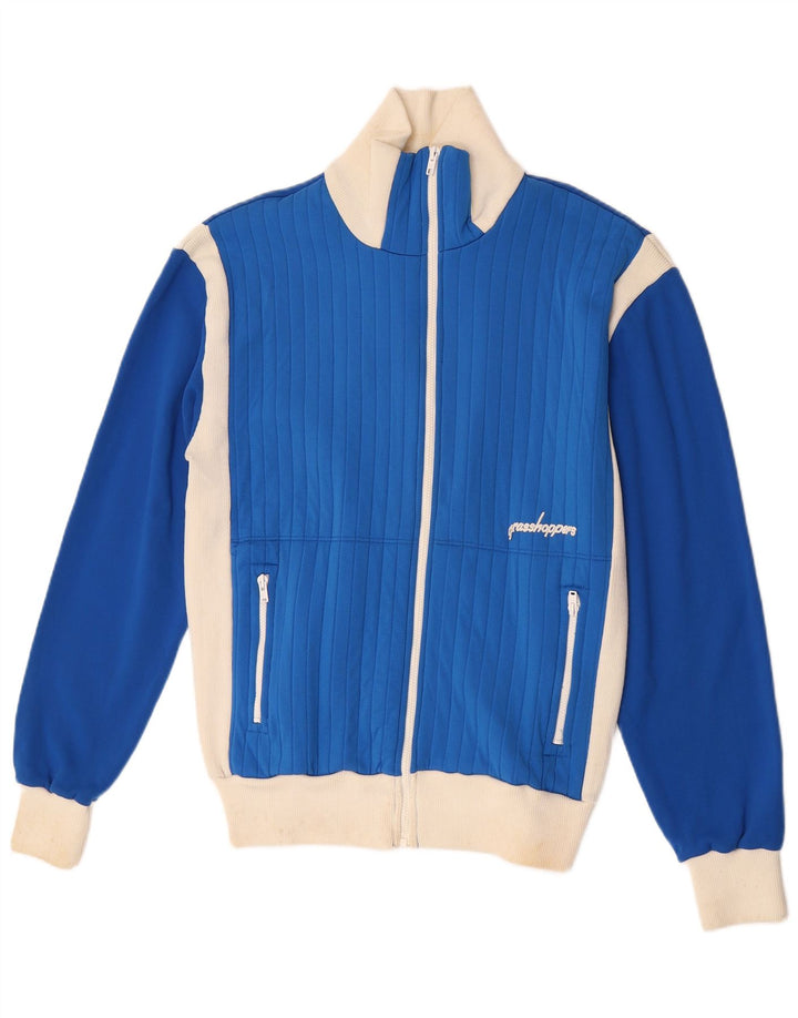 græshopper Herre Cardigan Sweater IT 54 XL Blå Colourblock Polyamid