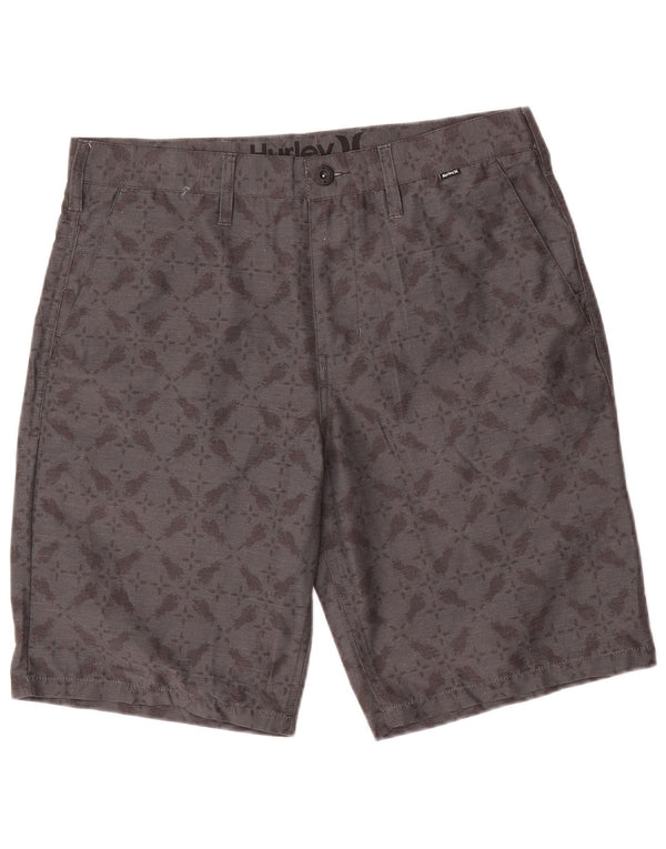 Hurley Herre Chino Shorts W33 Medium Grey Geometrisk Polyester