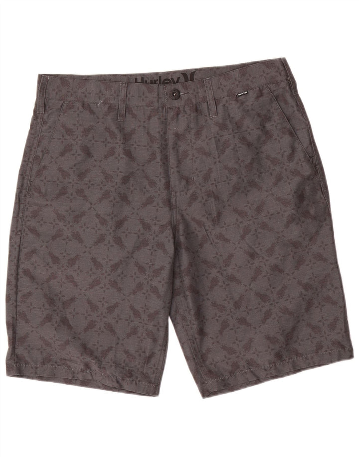 Hurley Herre Chino Shorts W33 Medium Grey Geometrisk Polyester