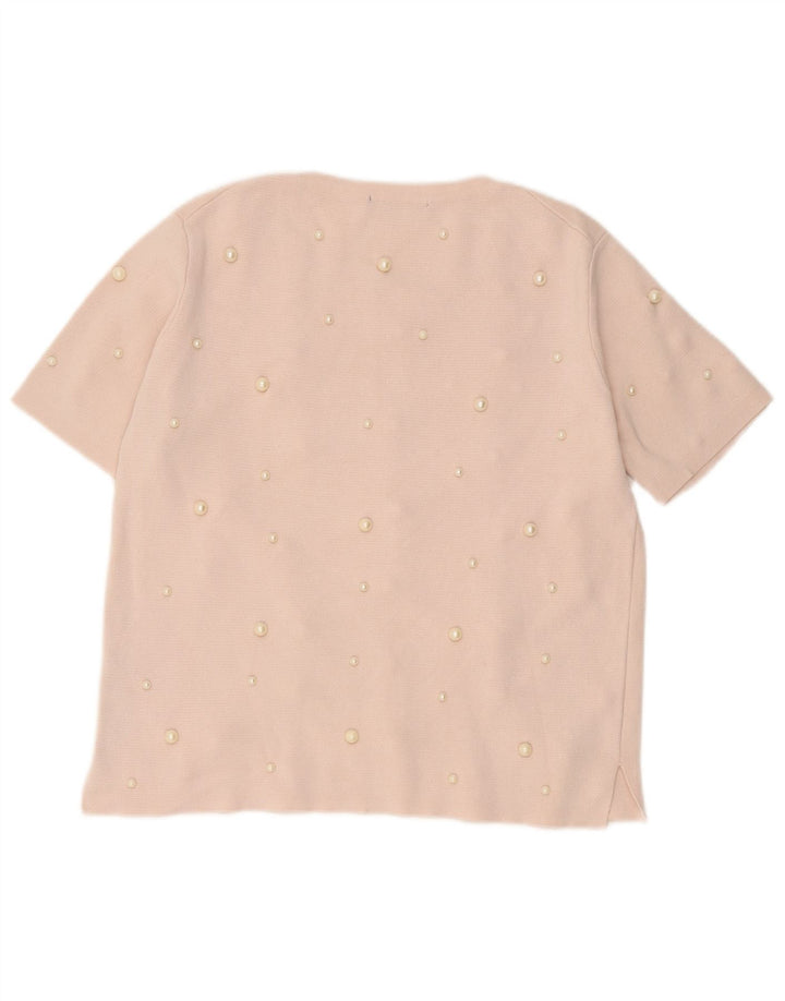 Zara Dame Bluse Top UK 14 Large Pink Viscose