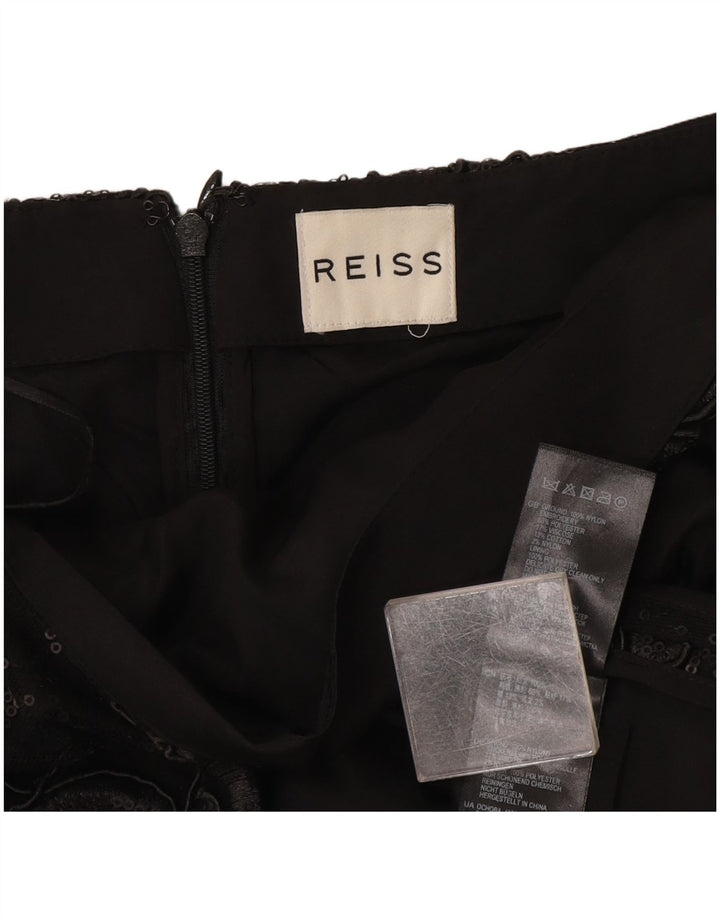Reiss kvinders abstrakt mønster mininederdel W30 medium sort polyester