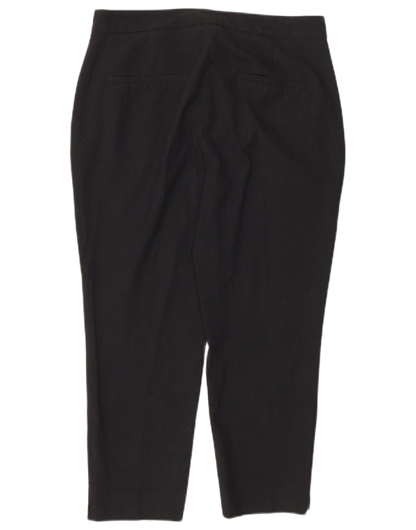 Zara Womens Cropped Trousers EU 38 Small W28 L23 Black