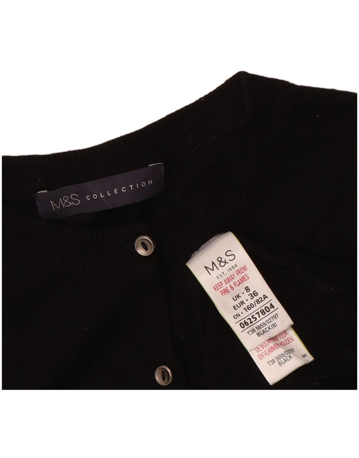 Marks & Spencer Dame Cardigan Sweater UK 8 Small Black Viscose