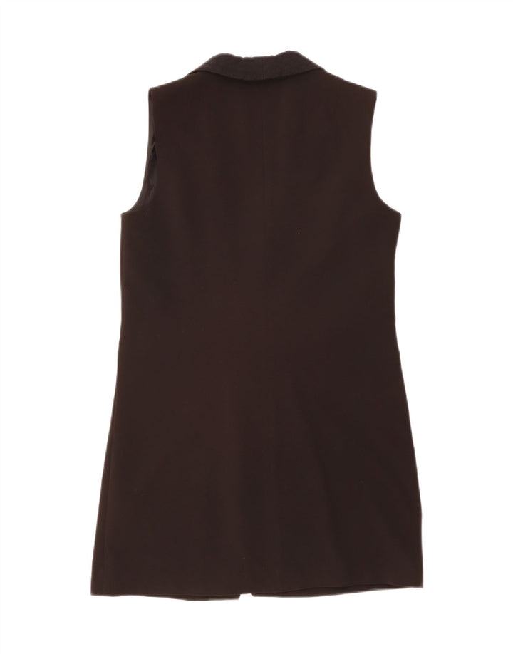 Sisley Womens Longline ærmeløs blazerjakke UK 12 Medium Black