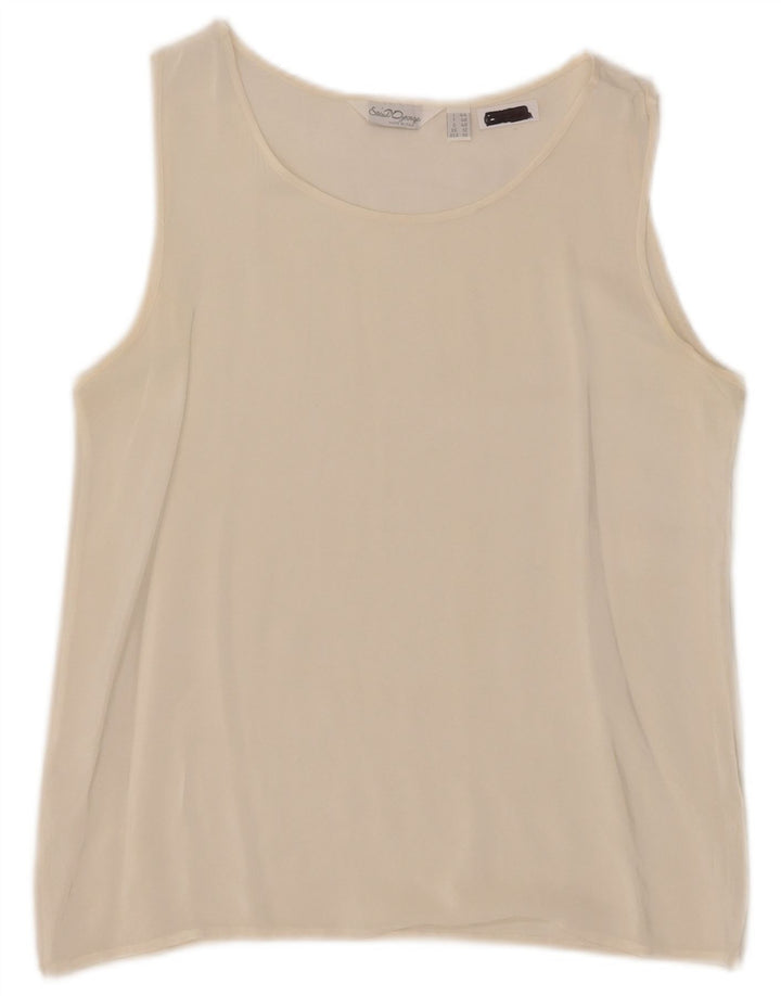 Saint George Dame ærmeløs bluse Top UK 12 Medium Off White