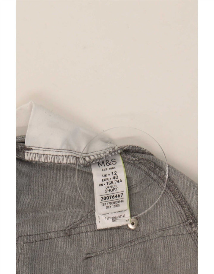 Marks & Spencer Dame Crop Slim Jeans UK 12 Medium W30 L26 Grå Bomuld