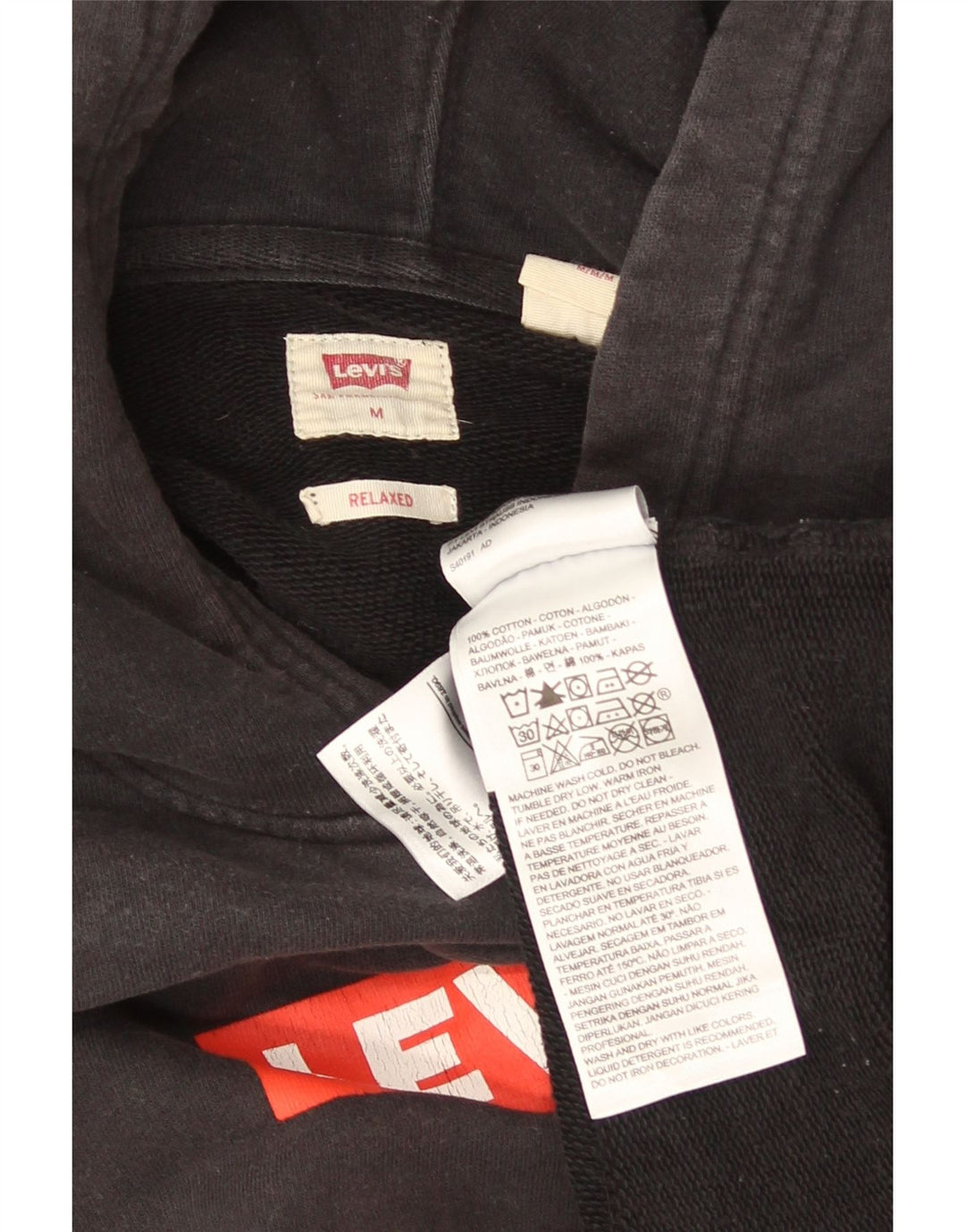Levi's afslappet grafisk hættetrøje til mænd mellemgrå bomuld