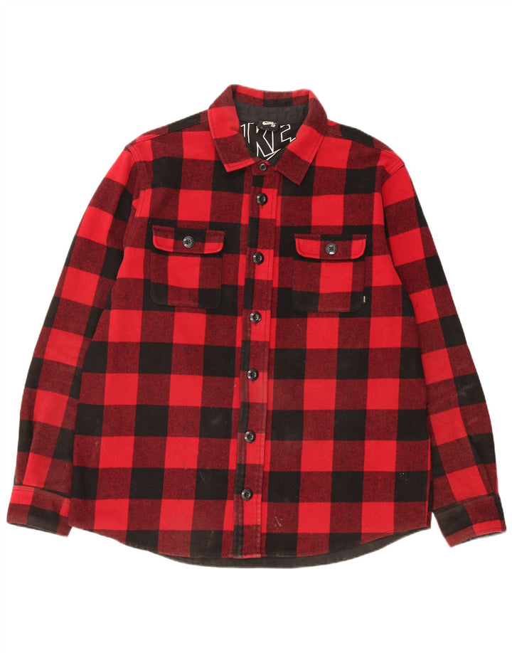 Nike skovhugger flannelskjorte til mænd XL Rød Gingham Wool