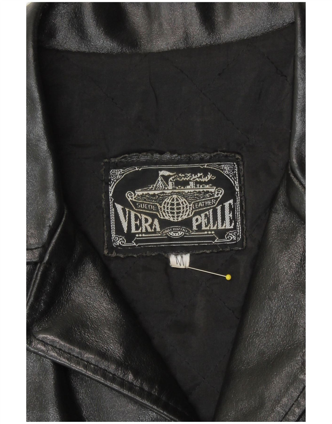 Vintage Herre Læderjakke UK 38 Medium Sort Læder