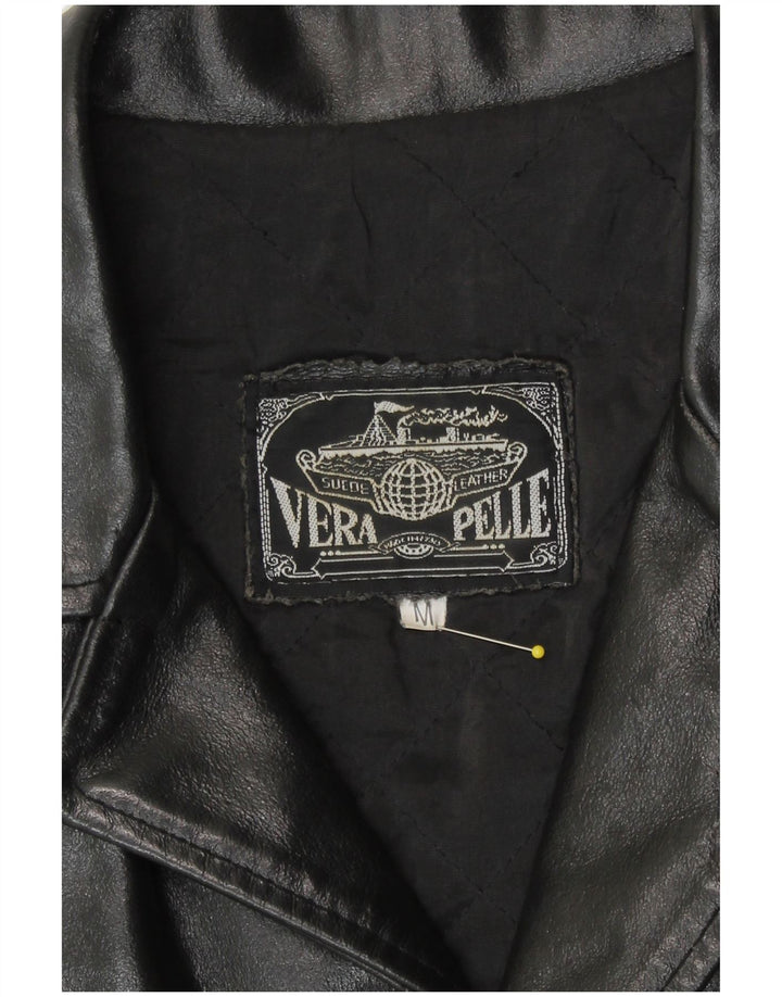 Vintage Herre Læderjakke UK 38 Medium Sort Læder