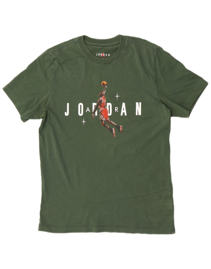 Jordan Herre grafisk T-shirt top mellemgrøn bomuld