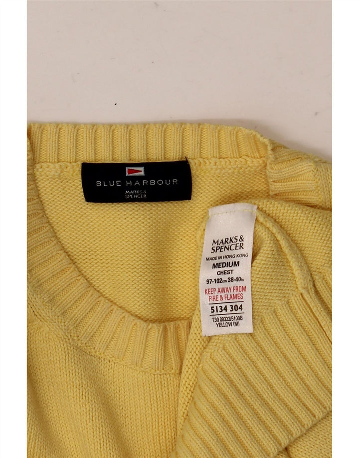 Marks & Spencer Herre Blue Harbor Crew Neck sweater Medium Gul