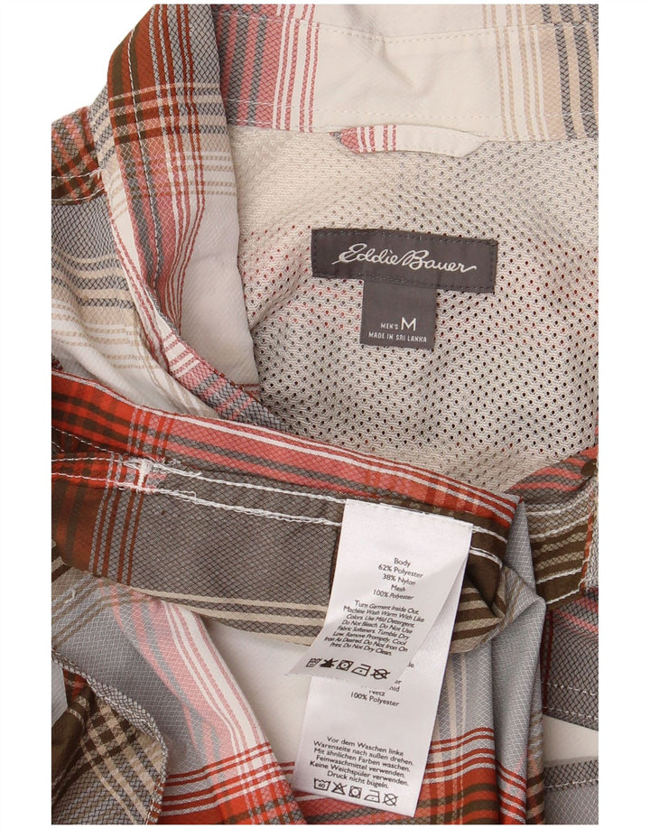 Eddie Bauer Herre kortærmet skjorte mellemgrå ternet polyester