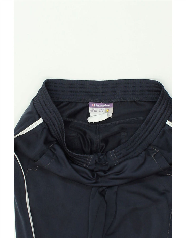 CHAMPION Boys Tracksuit Trousers Joggers 11-12 Years Navy Blue Polyester | Vintage Champion | Thrift | Second-Hand Champion | Used Clothing | Messina Hembry 