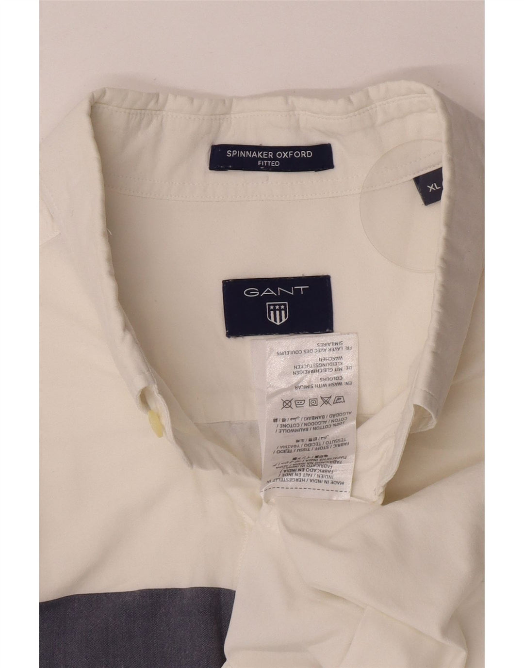 Gant Herre Fitted Shirt XL Hvidstribet bomuld