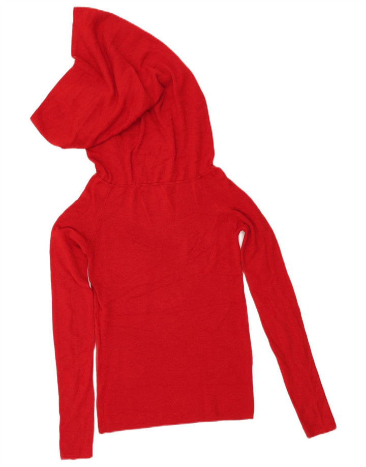 ZARA Dame Crop Roll Neck sweater UK 12 Medium Red