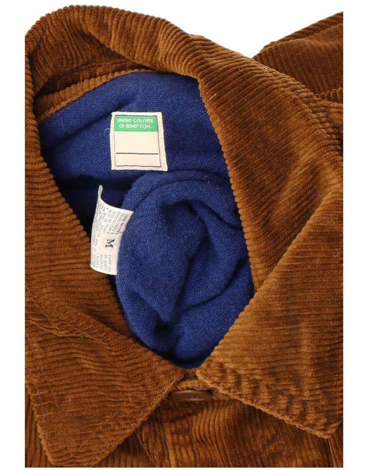 Benetton Herre Corduroy Jacket UK 38 Medium Khaki Bomuld