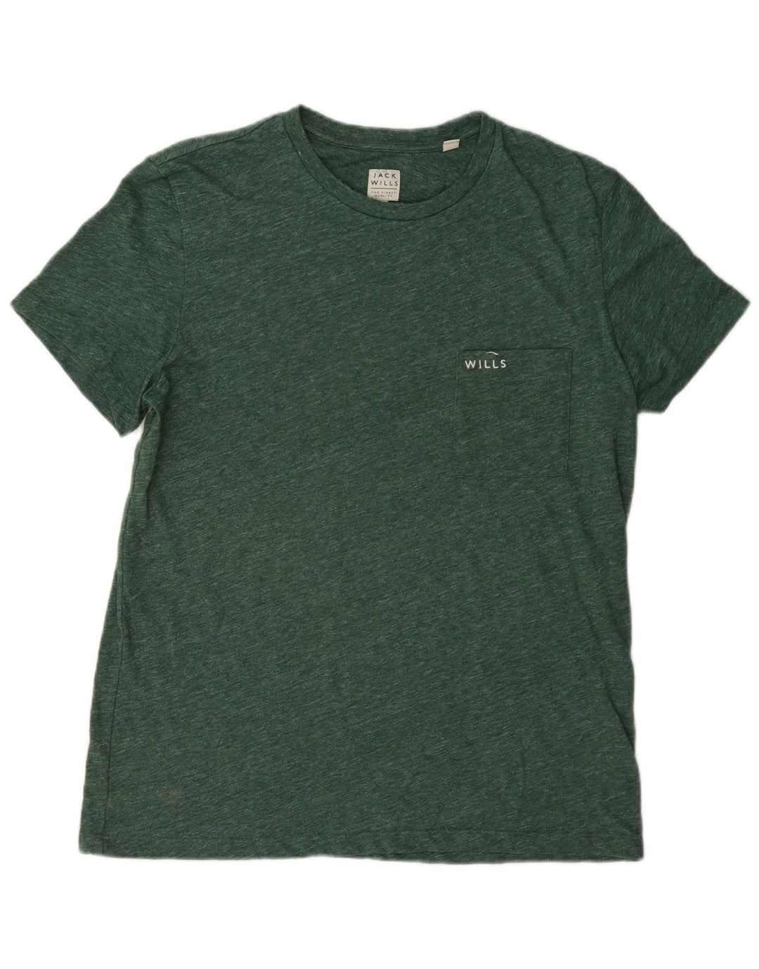 Jack Wills Herre T-Shirt Top Stor Grøn Flecked Bomuld