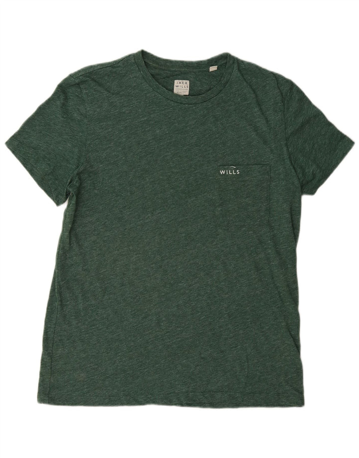 Jack Wills Herre T-Shirt Top Stor Grøn Flecked Bomuld