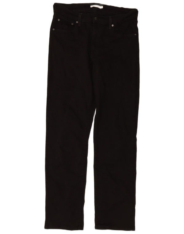 Levi's Womens 724 Højtaljede lige jeans W32 L32 sort bomuld