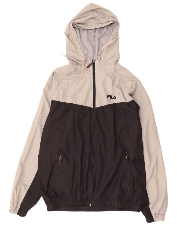 FILA Regnjakke med hætte til mænd UK 38 Medium Grey Colourblock Polyester