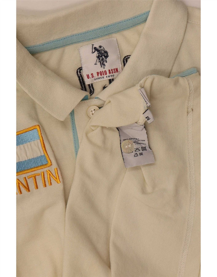 U.S. Polo Assn. Herre grafisk poloshirt Medium Off White Bomuld