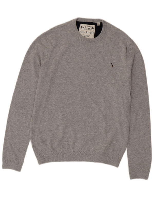 Jack Wills Herre Crew Neck Jumper Sweater Medium Grå Bomuld
