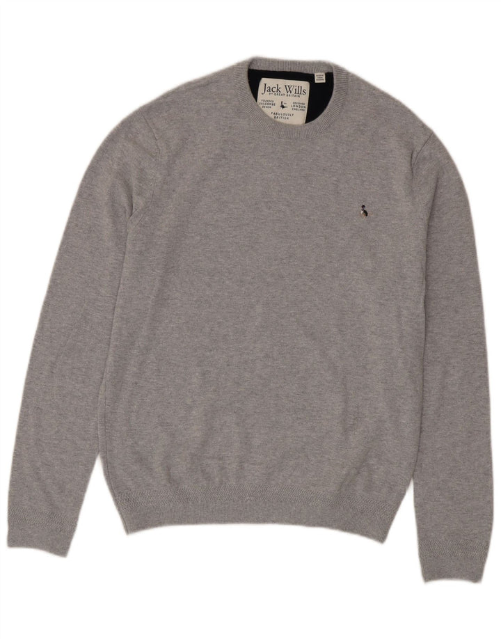Jack Wills Herre Crew Neck Jumper Sweater Medium Grå Bomuld