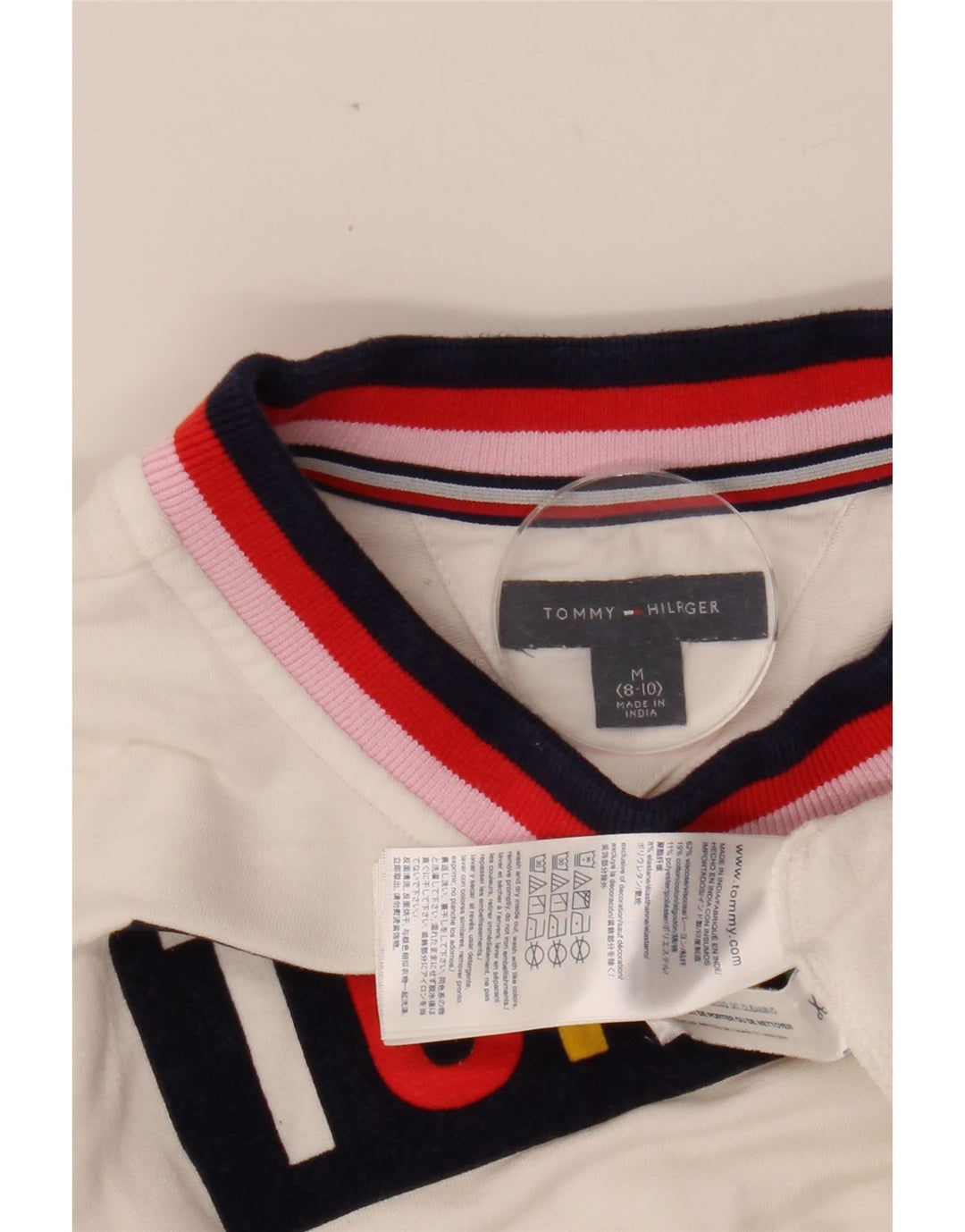 TOMMY HILFIGER Piger Grafisk Off Shoulder Top 8-9 år Medium Hvid