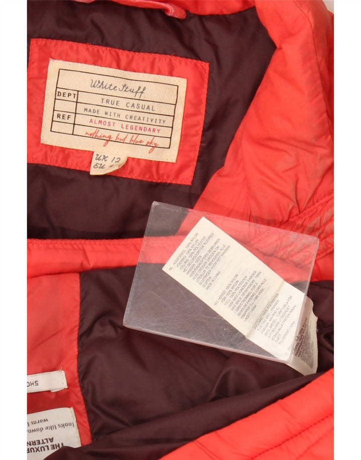 WHITE STUFF Polstret jakke til kvinder UK 12 Medium Rød Nylon