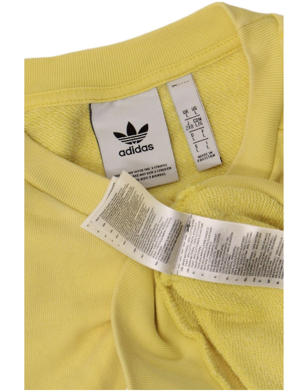 Adidas grafisk sweatshirt til mænd, stor gul bomuld