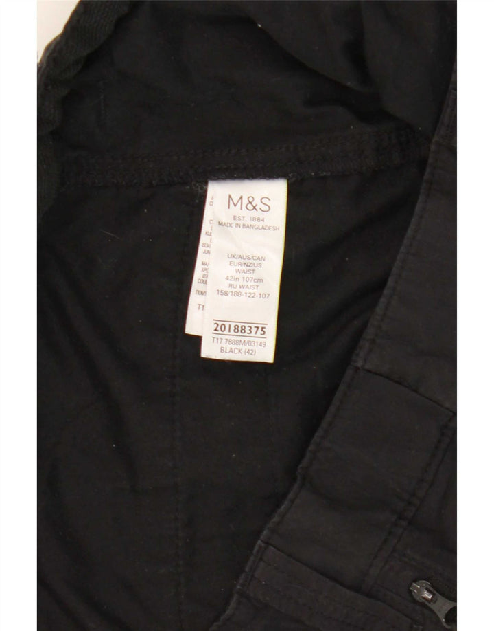 Marks & Spencer Herre Cargo Shorts W42 2XL Sort Bomuld