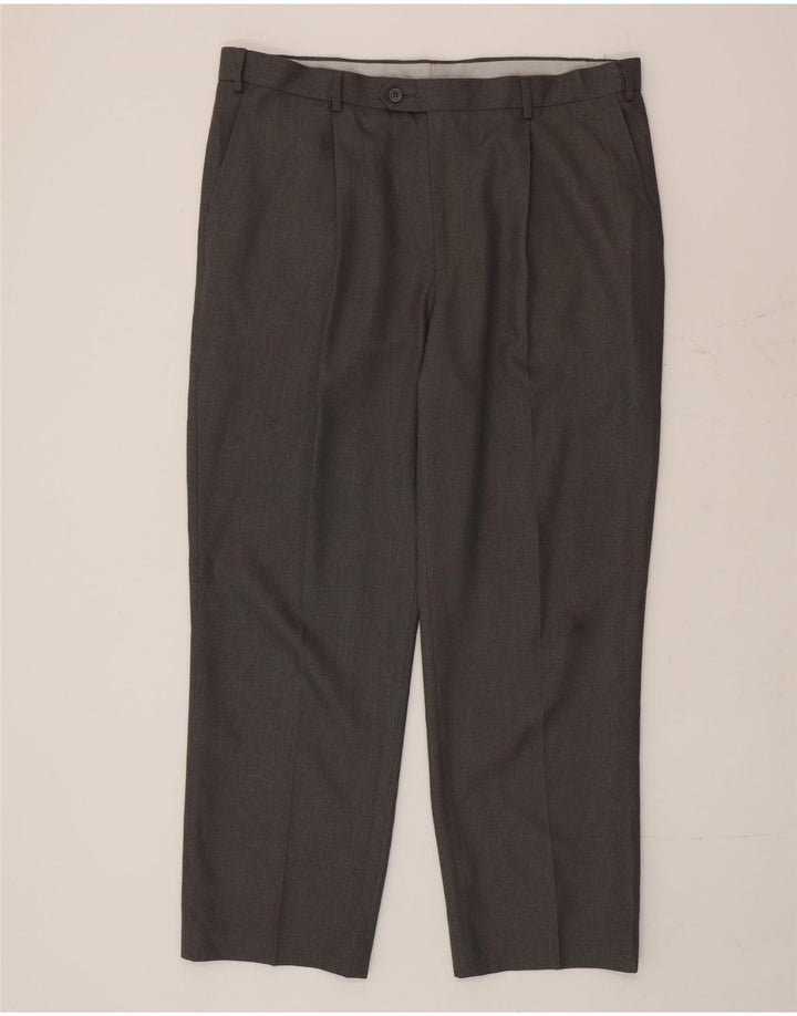 Marks & Spencer Herre Straight Pegged Suit Bukser W38 L29 Grå Polyester