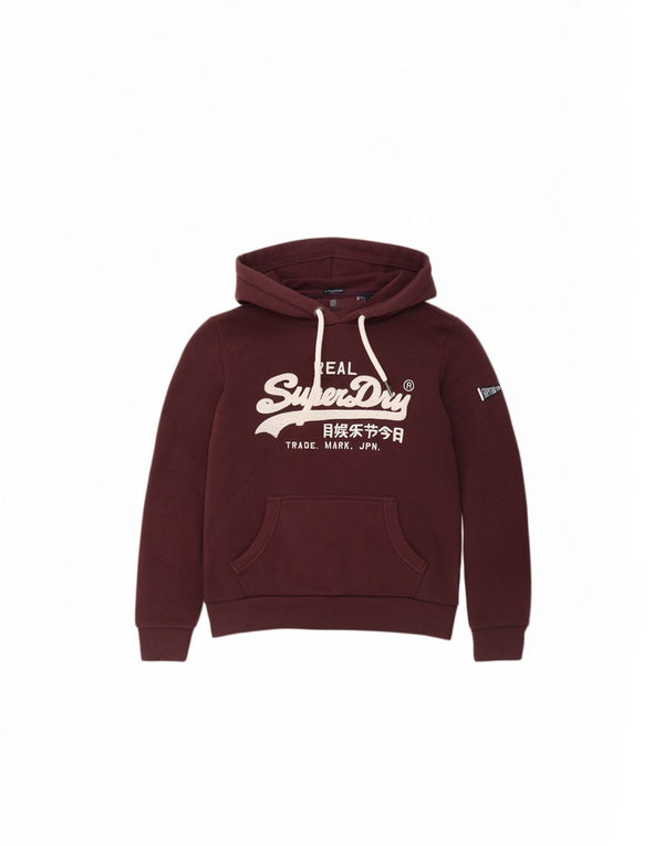 Superdry grafisk hættetrøje til kvinder UK 10 Lille Bourgogne bomuld