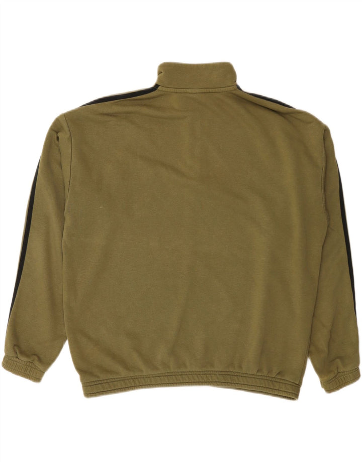 Adidas Dame Oversized Zip Neck Sweatshirt Jumper UK 12 Medium Khaki