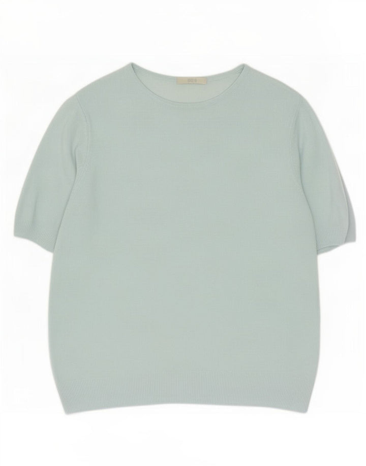 Marks & Spencer Dame Boat Neck Jumper Sweater UK 14 Medium Blue