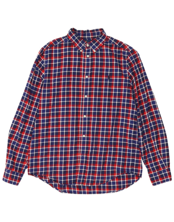 Ralph Lauren drenge flannelskjorte 15-16 år XL flerfarvet ternet bomuld