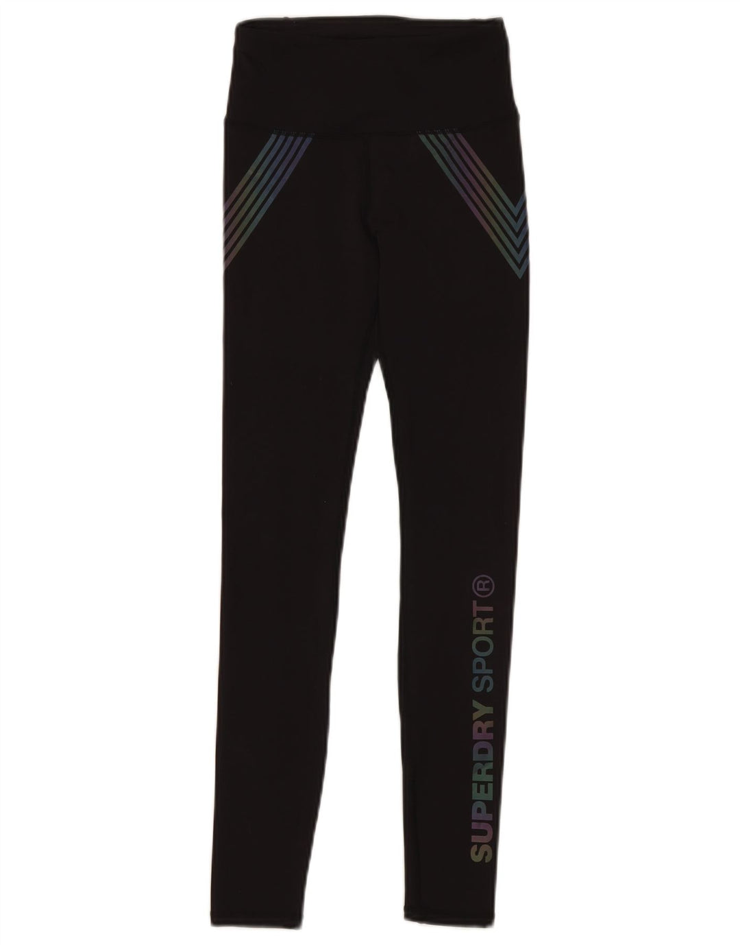 SUPERDRY Grafiske Leggings til kvinder UK 6 Lille sort polyester