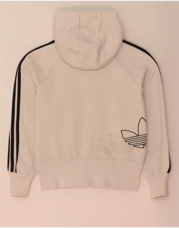 Adidas Graphic Zip Hoodie Sweater IT 44 Medium White Colourblock