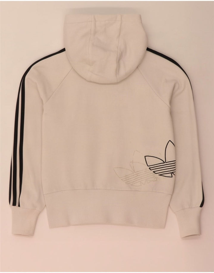 Adidas Graphic Zip Hoodie Sweater IT 44 Medium White Colourblock