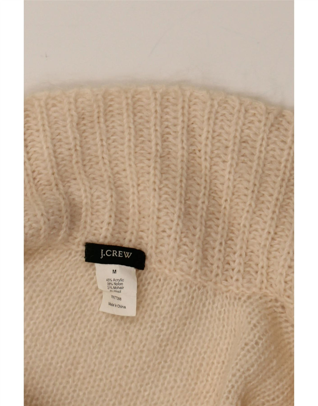 J. CREW Womens Shawl Neck Jumper Sweater UK 14 Medium Off White Acrylic Vintage J. Crew and Second-Hand J. Crew from Messina Hembry 