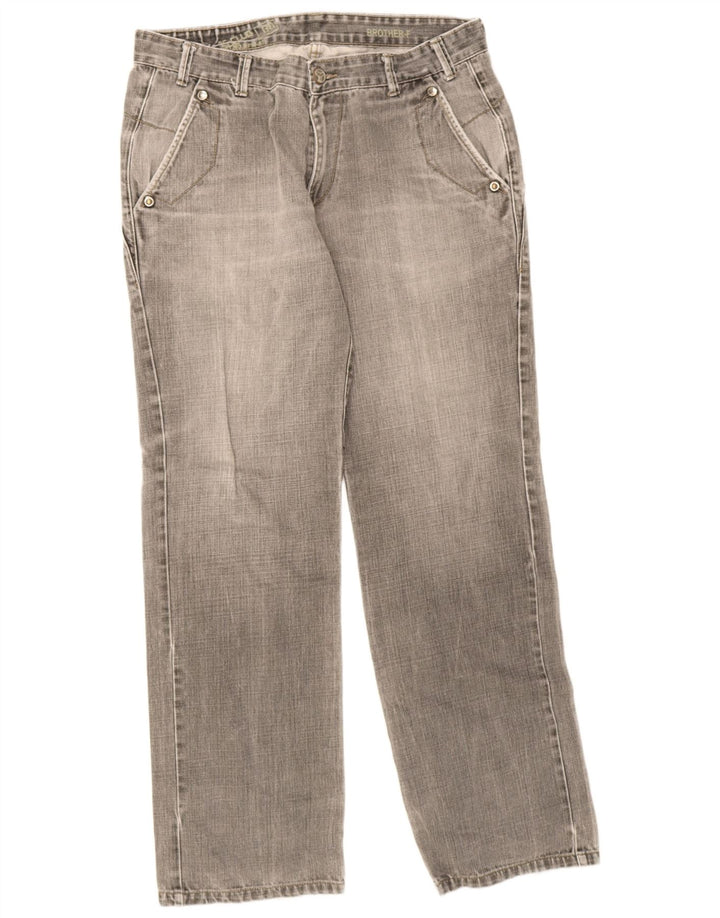 Vintage Straight Jeans til mænd W36 L34 Grå Bomuld
