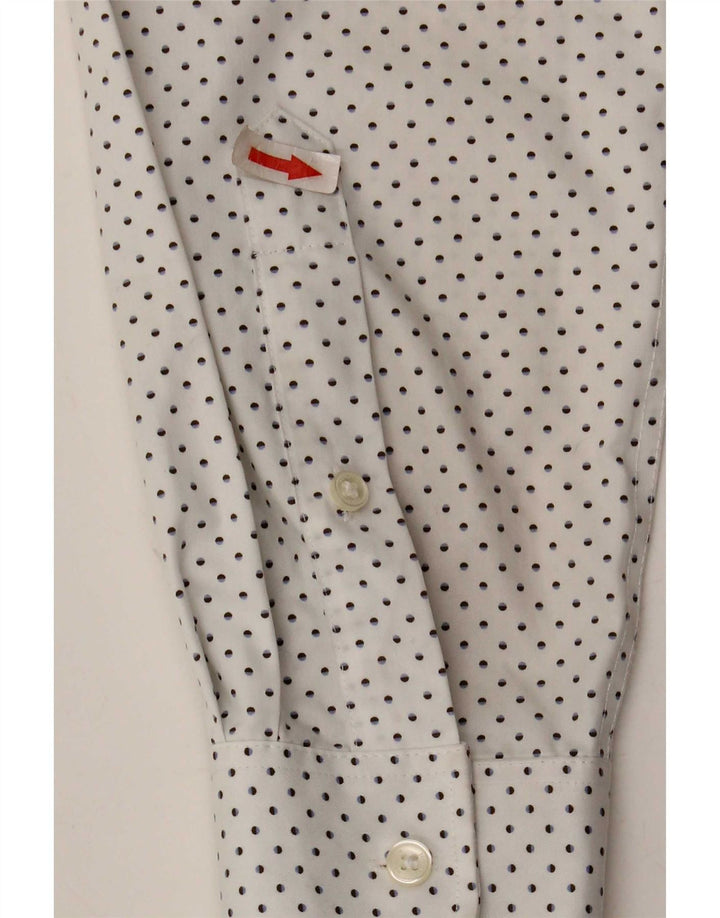 Tommy Hilfiger Herre Slim Fit Skjorte Str. 16 Stor Hvid Plettet