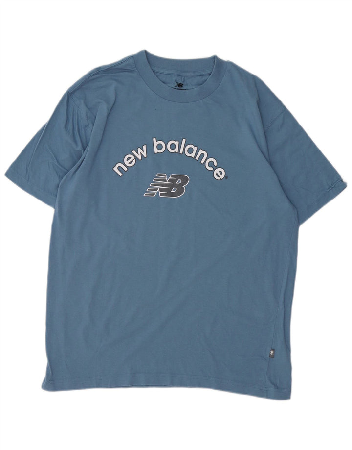 NEW BALANCE Herre grafisk T-shirt top mellemblå bomuld