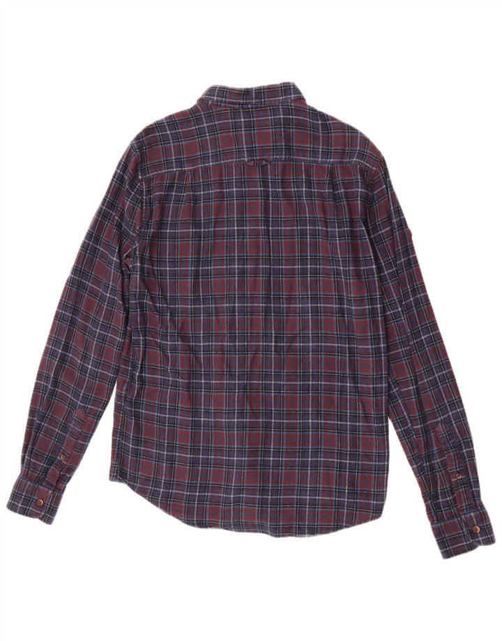 Superdry Herre Regular Fit Flanelskjorte Lille marineblå ternet bomuld
