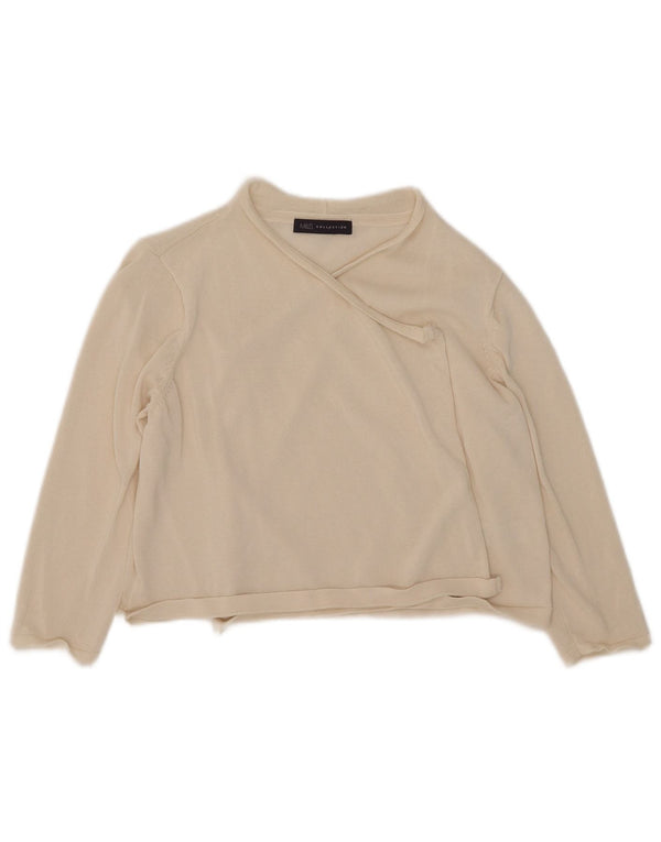 Marks & Spencer dame cardigan sweater med 3/4 ærmer UK 12 Medium Off White
